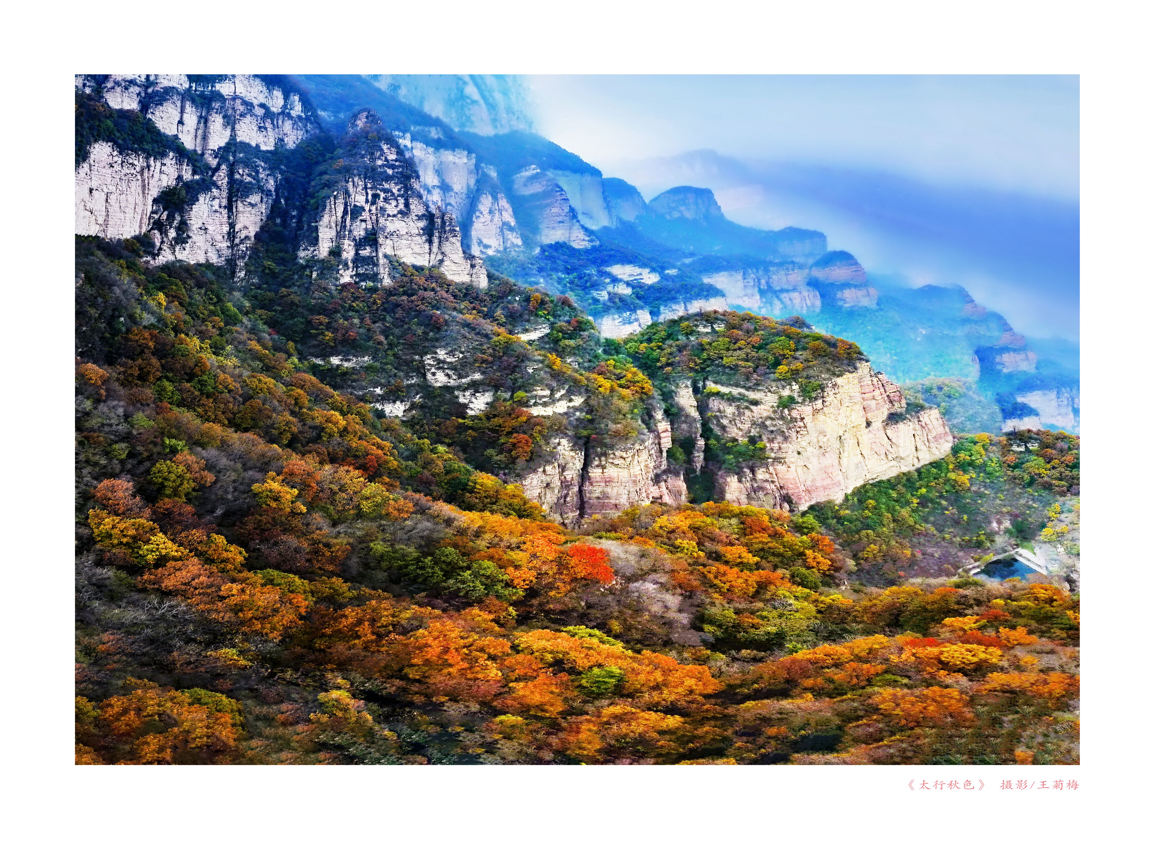 嶂石巖是國家級風景區,嶂石巖秋天的景色,風景迷人.